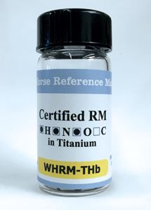 THa Titanium Pin Standard CRM 0.1g pins) Hydrogen: 88.4 mg/kg +/-1.3 mg/kg; Oxygen 0.178% +/-0.005%; Nitrogen .009% +/+0.001% (10g)