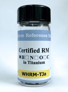 TJa Titanium Pin Standard CRM 0.1g pins): Hydrogen: 131 mg/kg +/-3.3 mg/kg (10g)